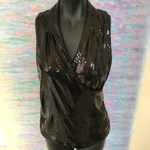 Black Sequin Top. White House Black Market